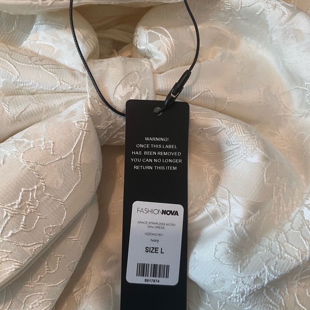 Fashion Nova Grace Strapless Micro Mini Dress size large NWT - Picture 4 of 7